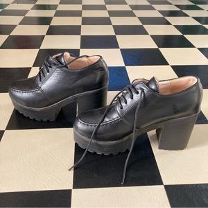 Gothic Chunky Lace Up Boot Heels